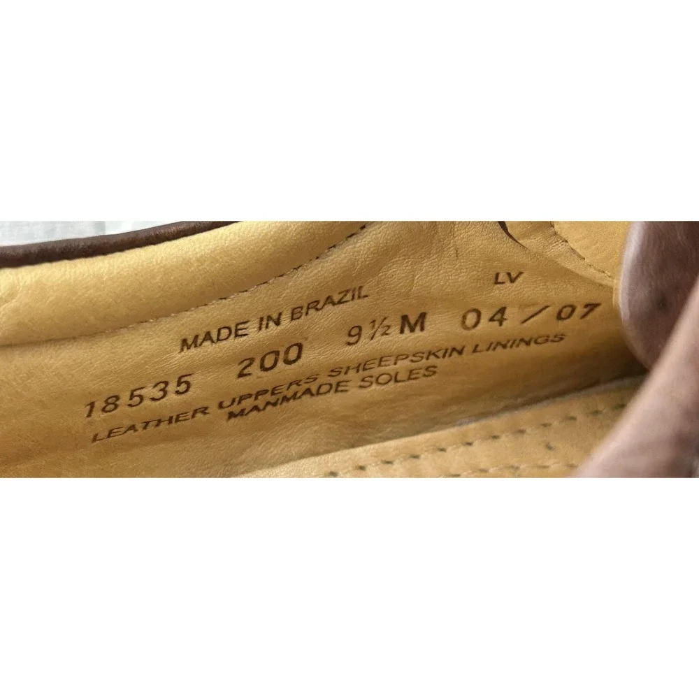 Florsheim Shoes Mens Size 9.5 Medium Brown Leather Sheepskin Lined Dress Brazil‎